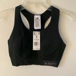 New adidas primeknit black sports bra size small